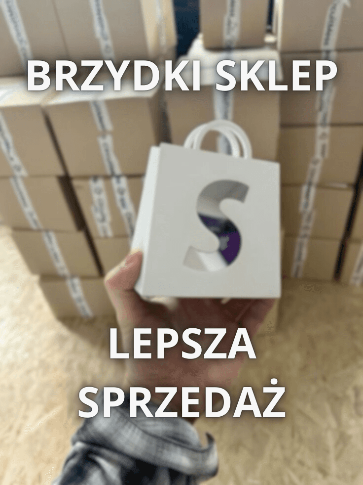 Ebook o zwiększaniu sprzedaży od BrzydkiSklep z grafiką torebki i napisami lepsza sprzedaż